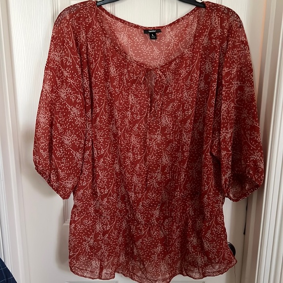 Mossimo Sheer rust top Sz. L - Picture 1 of 5